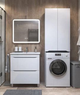 Шкаф над стиральной машиной Vigo Grani 036 поставляется в разобранном виде белый